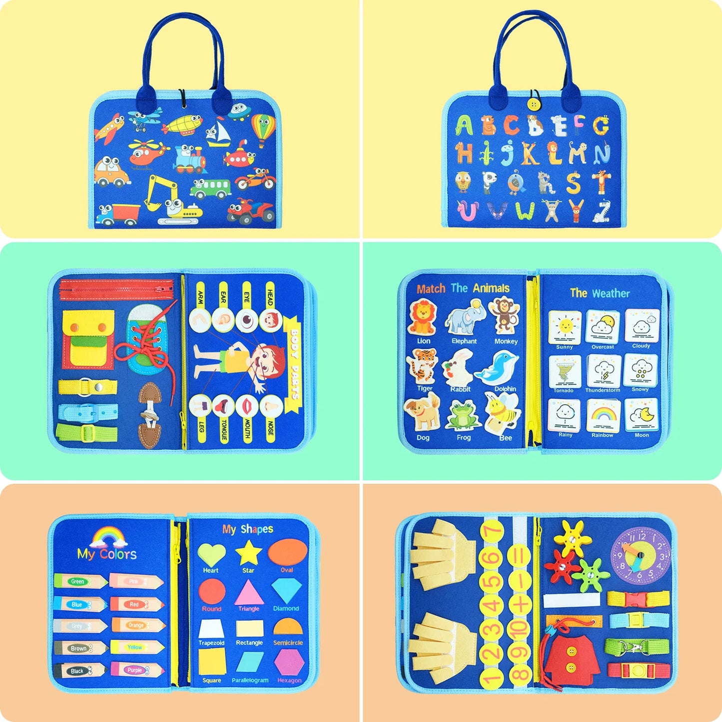 Tablero Montessori de Actividades Sensoriales - Juguete Educativo para Niños Pequeños