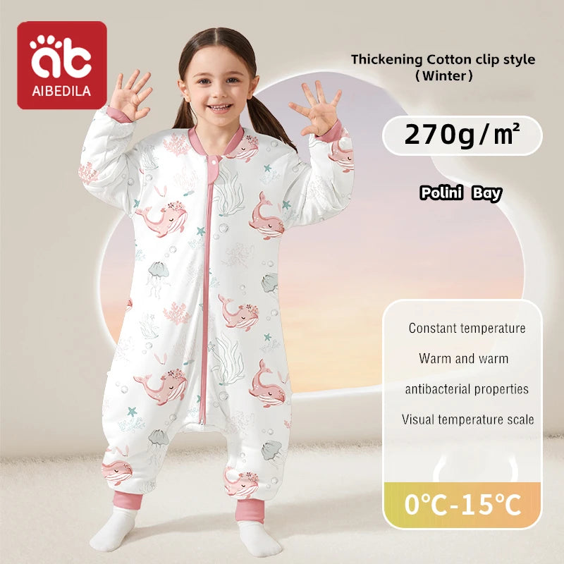 Saco de Dormir Infantil AIBEDILA - Cálido Invierno con Mangas Removibles
