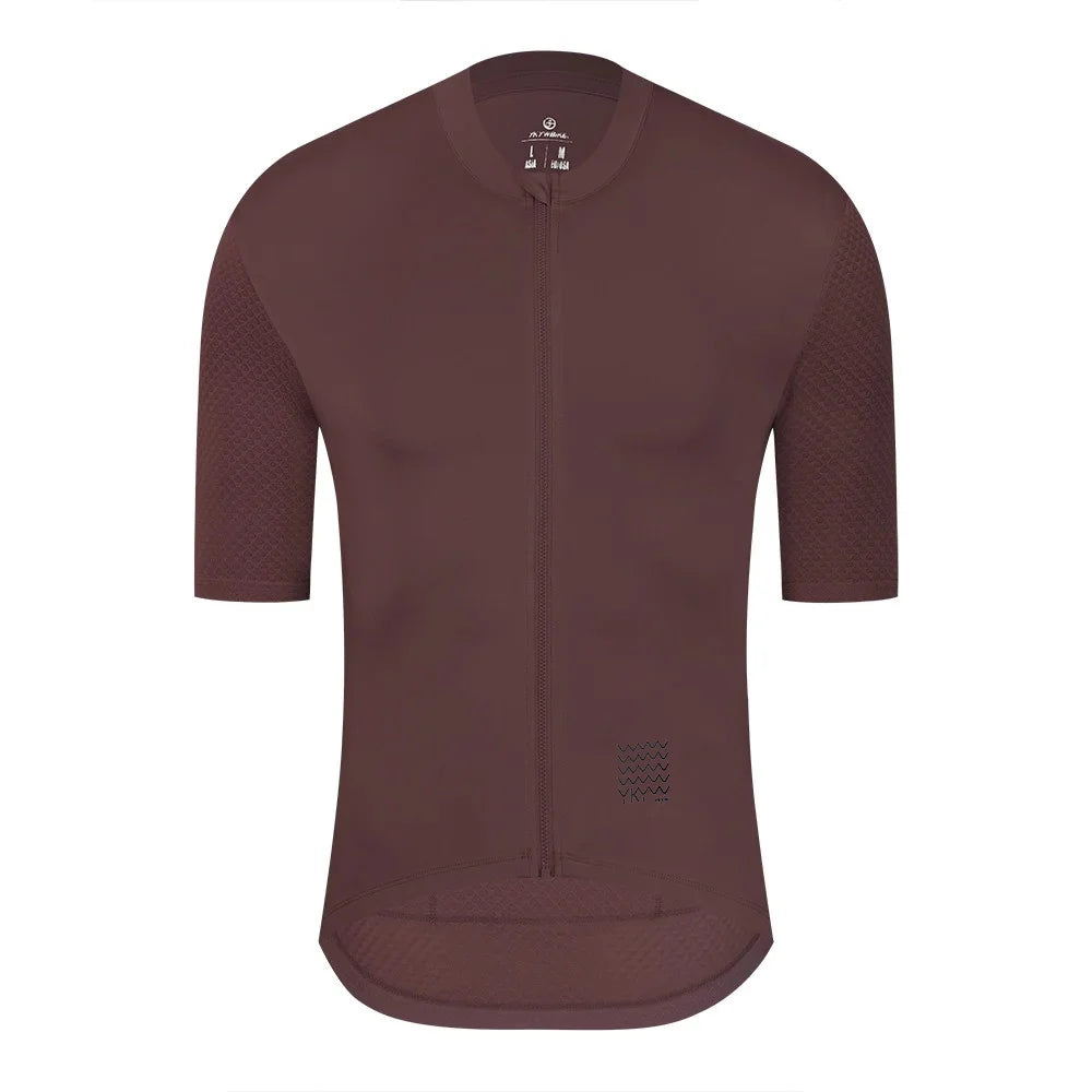Camiseta Ciclismo Hombre YKYWBIKE  Maillot Profesional con Bolsillos y Reflectantes