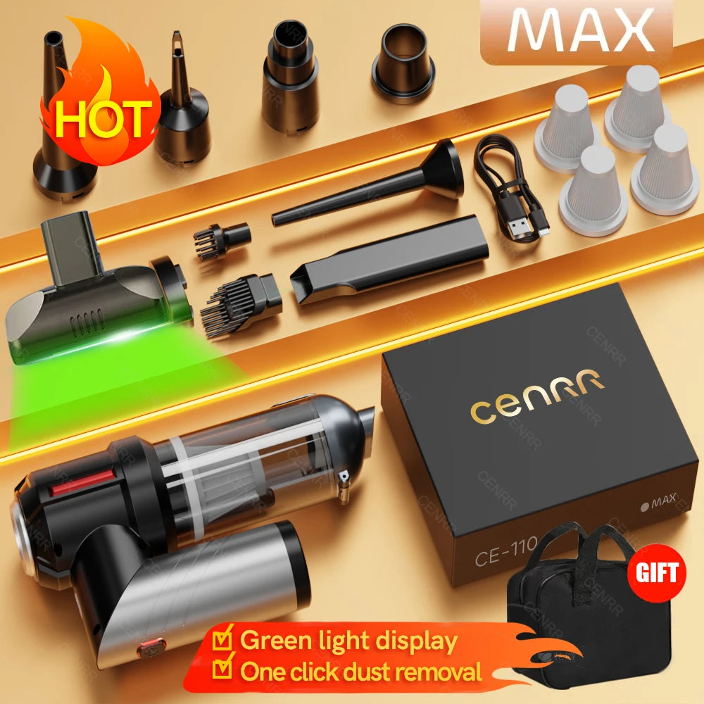 Aspirador de Coche CENRR Mini - Potente Aspiradora Portátil Inalámbrica 998000PA