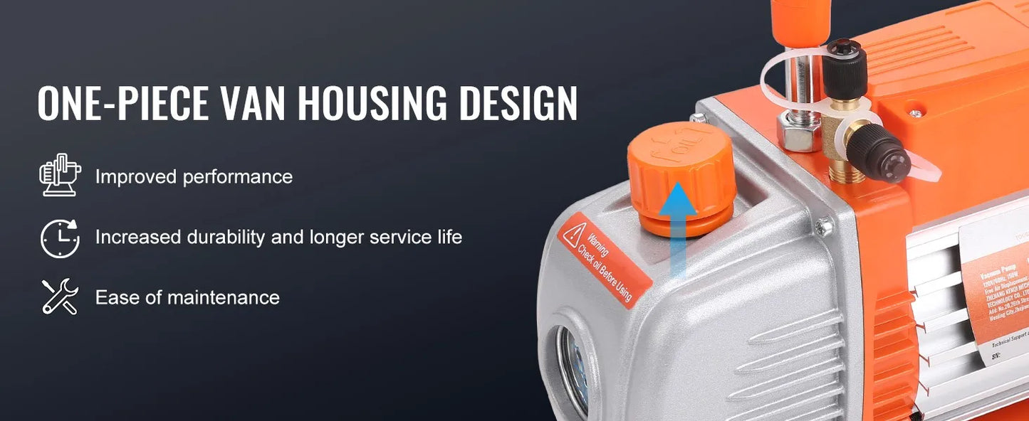 SucceBuy Bomba de Vacío 3,5CFM - Kit HVAC y Manómetros para Aire Acondicionado