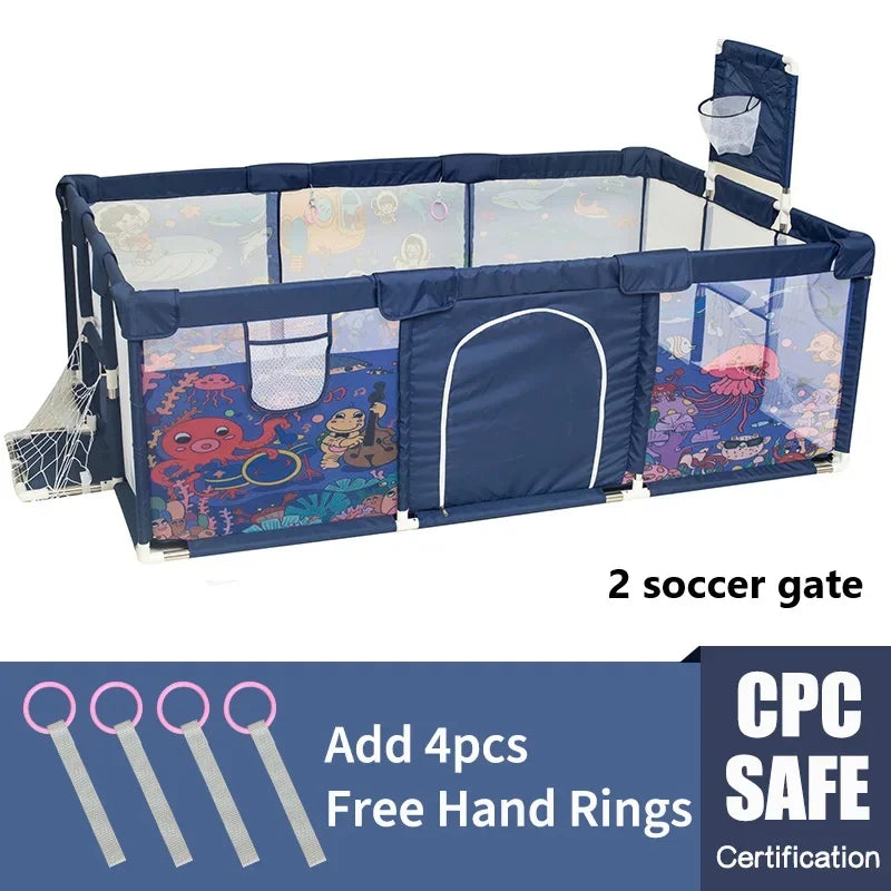 Parque Infantil IMBABY - Valla de Seguridad y Piscina de Pelotas para Bebés