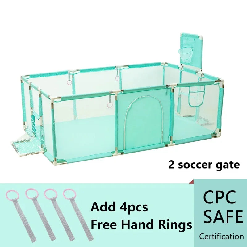 Parque Infantil IMBABY - Valla de Seguridad y Piscina de Pelotas para Bebés