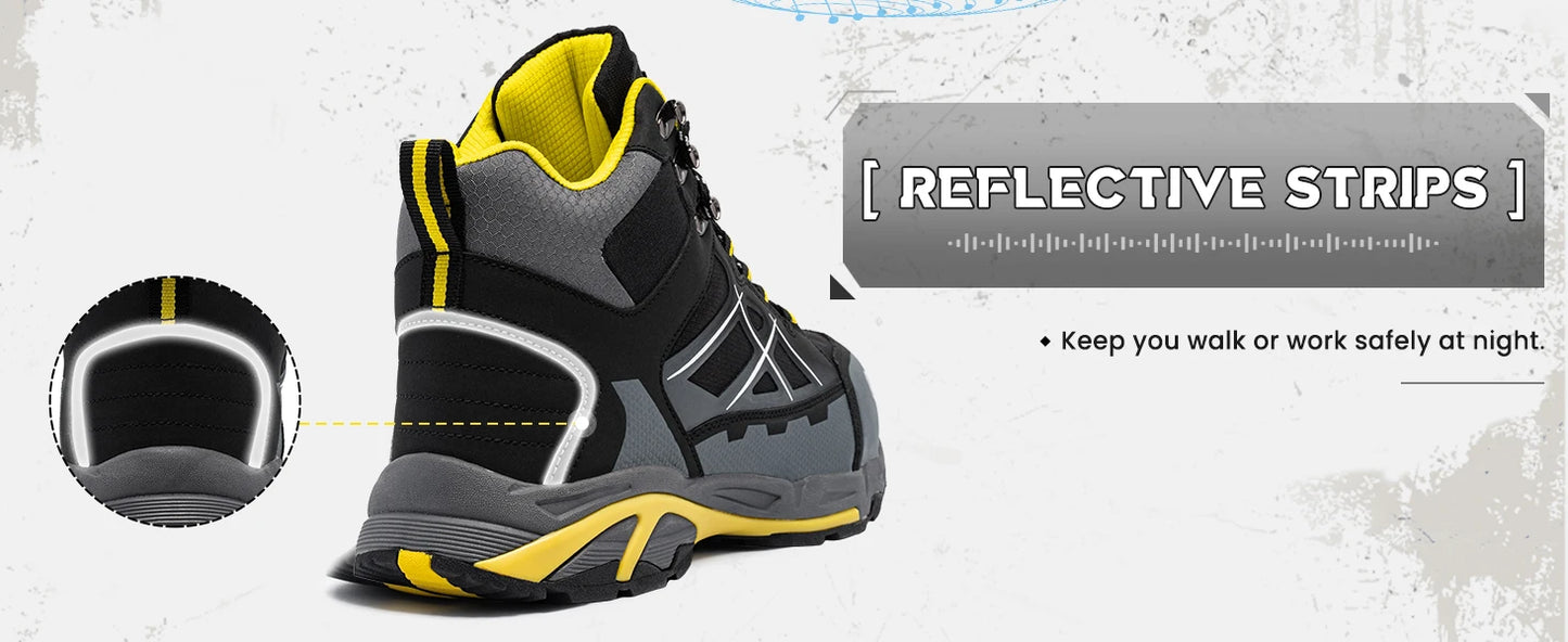 Zapatos de Trabajo LARNMERN  Botas Hombre Seguridad Antipinchazos