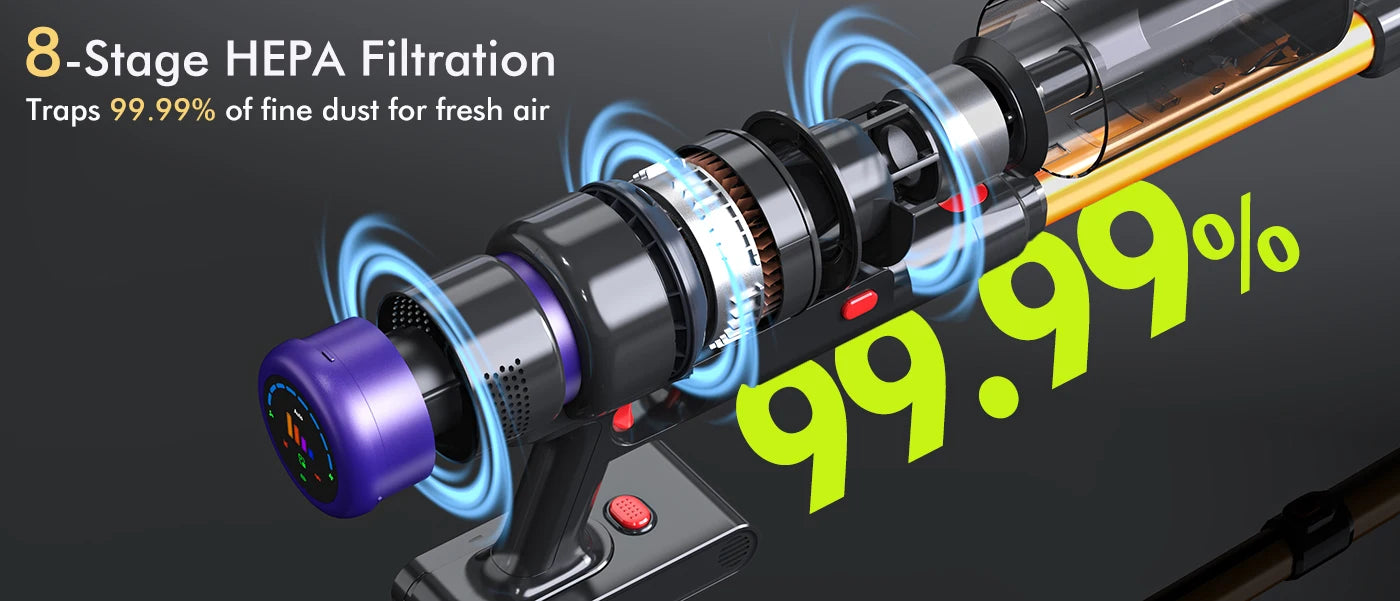 Aspiradora Portátil Armo V22 - 55kPa 600W Inalámbrica 6 en 1 con Pantalla LED