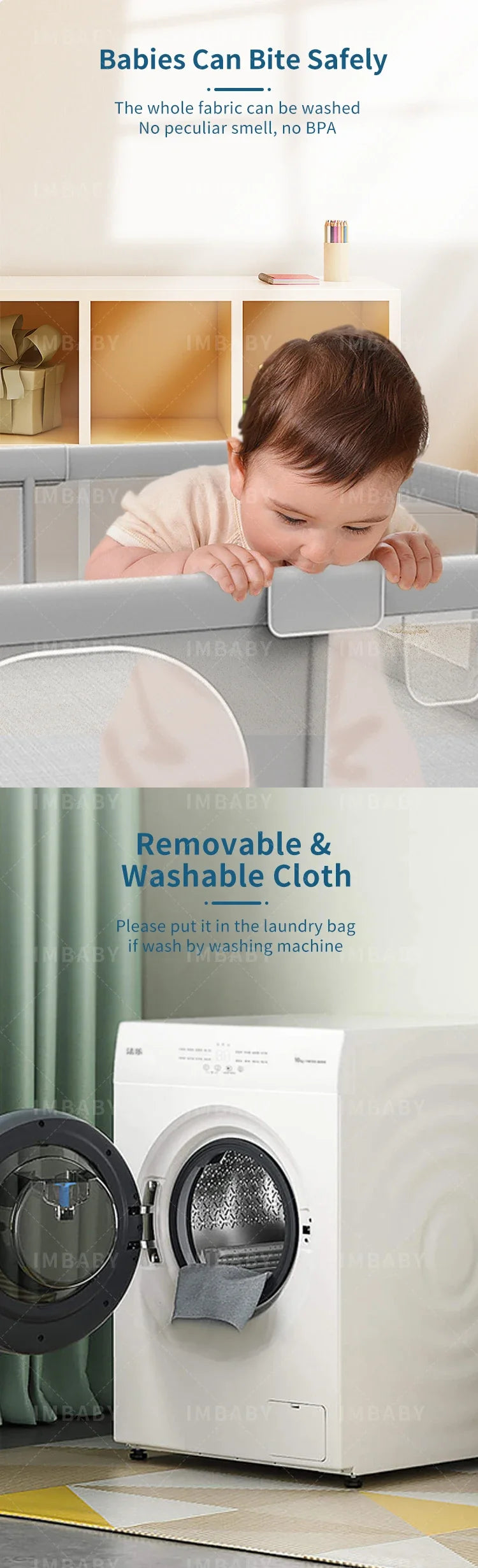 Parque Infantil IMBABY - Corralito Bebé con Caja de Bolas y Valla de Seguridad