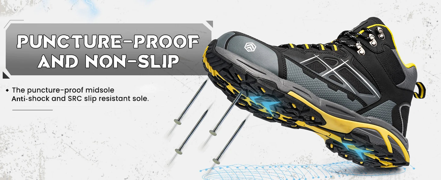 Zapatos de Trabajo LARNMERN  Botas Hombre Seguridad Antipinchazos