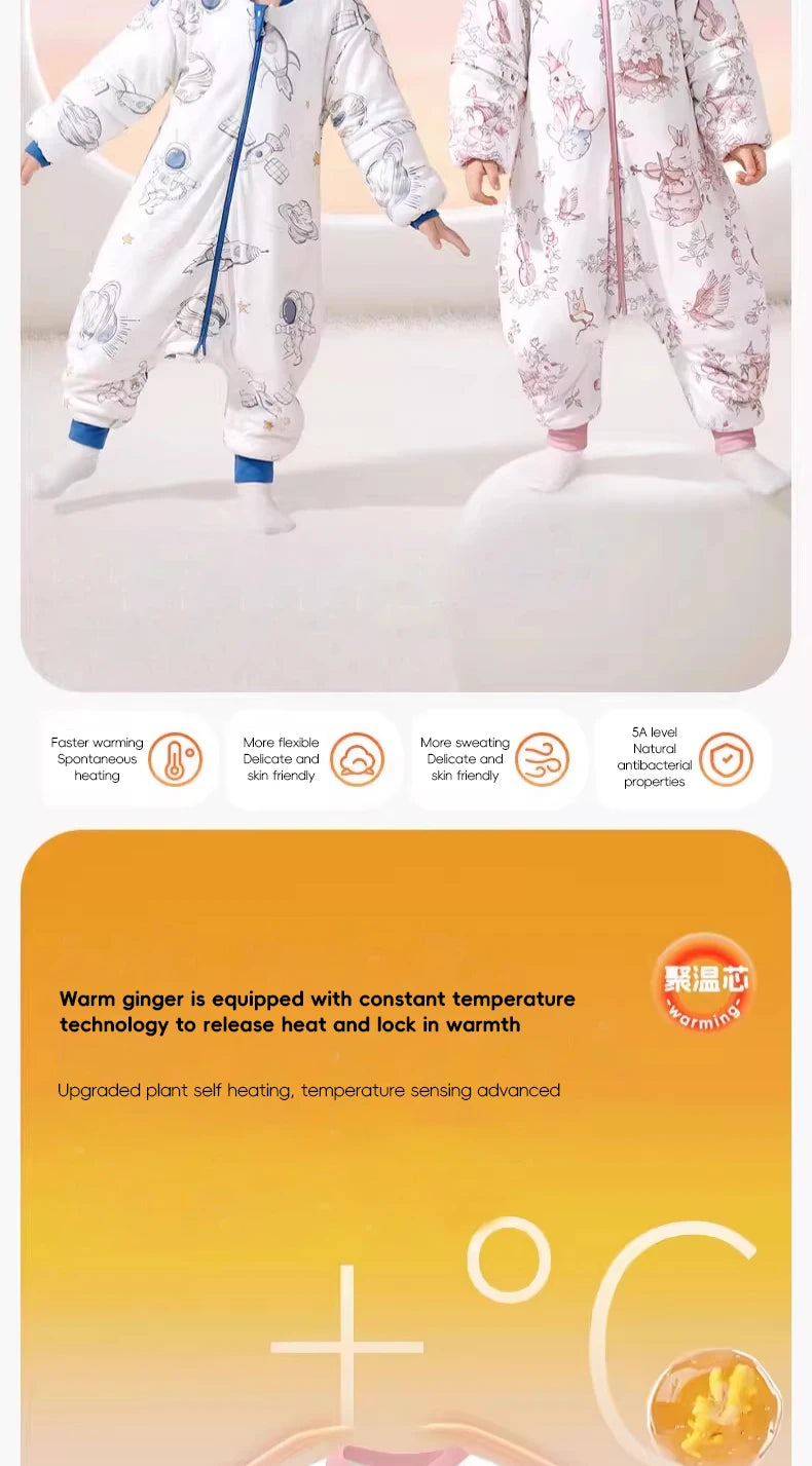 Saco de Dormir Infantil AIBEDILA - Cálido Invierno con Mangas Removibles