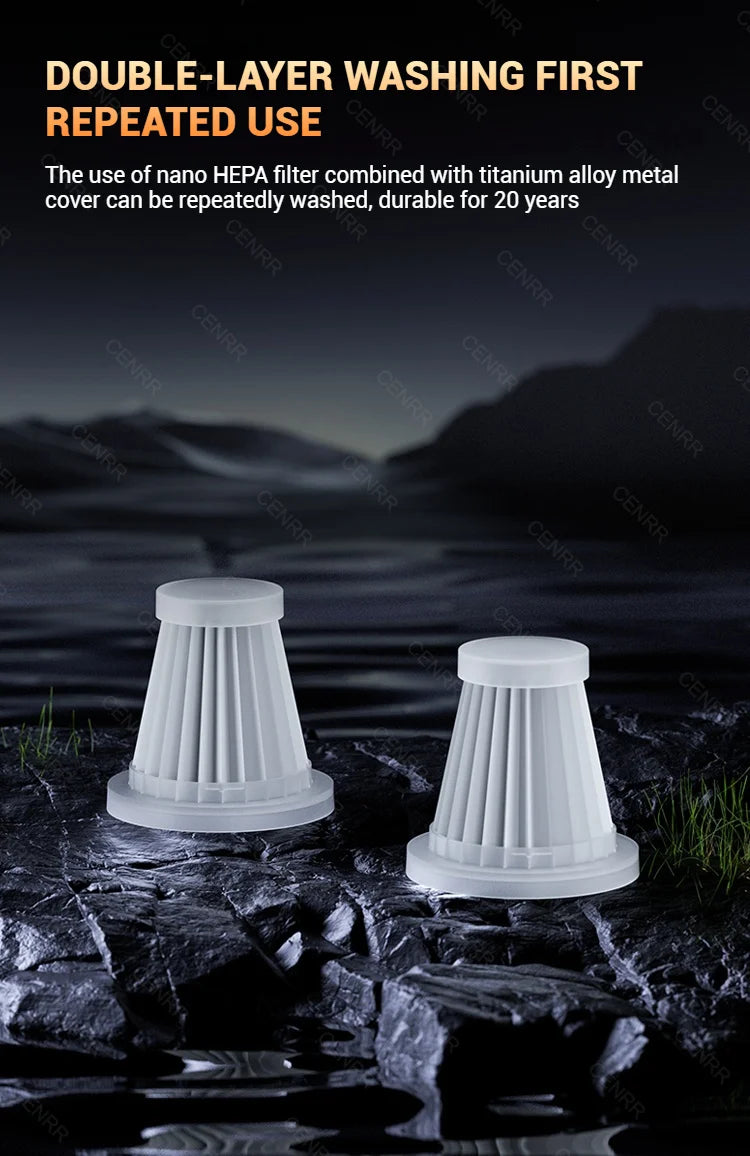 Aspirador de Coche CENRR Mini - Potente Aspiradora Portátil Inalámbrica 998000PA