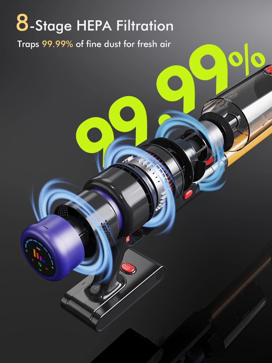 Aspiradora Portátil Armo V22 - 55kPa 600W Inalámbrica 6 en 1 con Pantalla LED