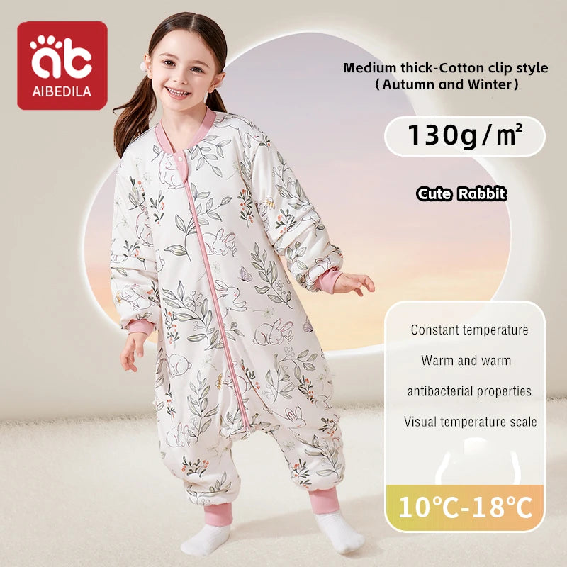 Saco de Dormir Infantil AIBEDILA - Cálido Invierno con Mangas Removibles