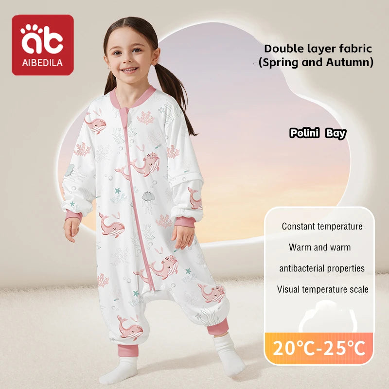 Saco de Dormir Infantil AIBEDILA - Cálido Invierno con Mangas Removibles