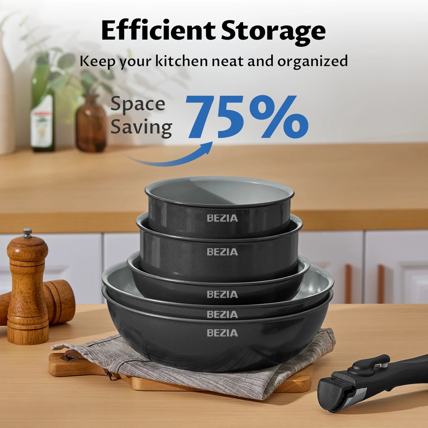 Utensilios Cocina Bezia 13 Piezas  Juego Antiadherente Cerámico para Inducción
