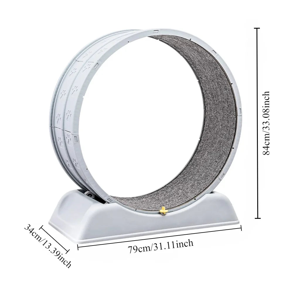 Cinta de Correr para Gatos  Rueda de Ejercicio Ultrasilenciosa con Alfombra Extraíble