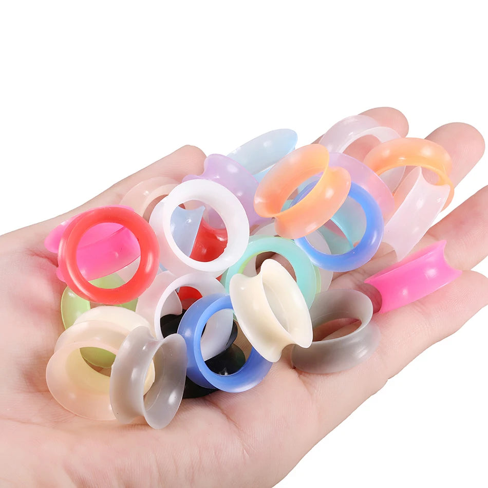 Tapones y Túneles de Silicona SWANJO - Dilatadores Flexibles para Piercing de Oreja