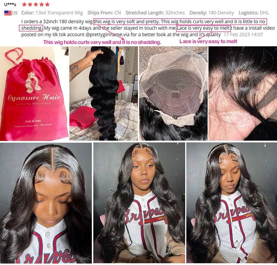 Peluca Cynosure HD 13x4 Encaje Transparente - Cabello Humano Ondulado