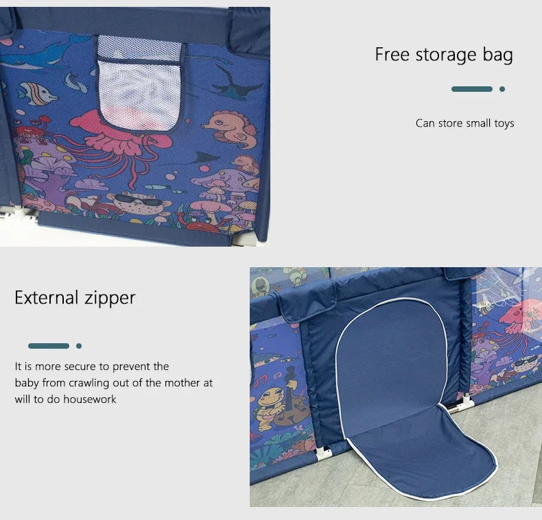 Parque Infantil IMBABY - Valla de Seguridad y Piscina de Pelotas para Bebés