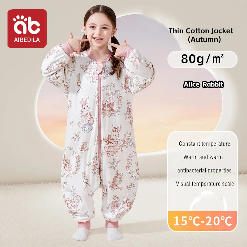 Saco de Dormir Infantil AIBEDILA - Cálido Invierno con Mangas Removibles