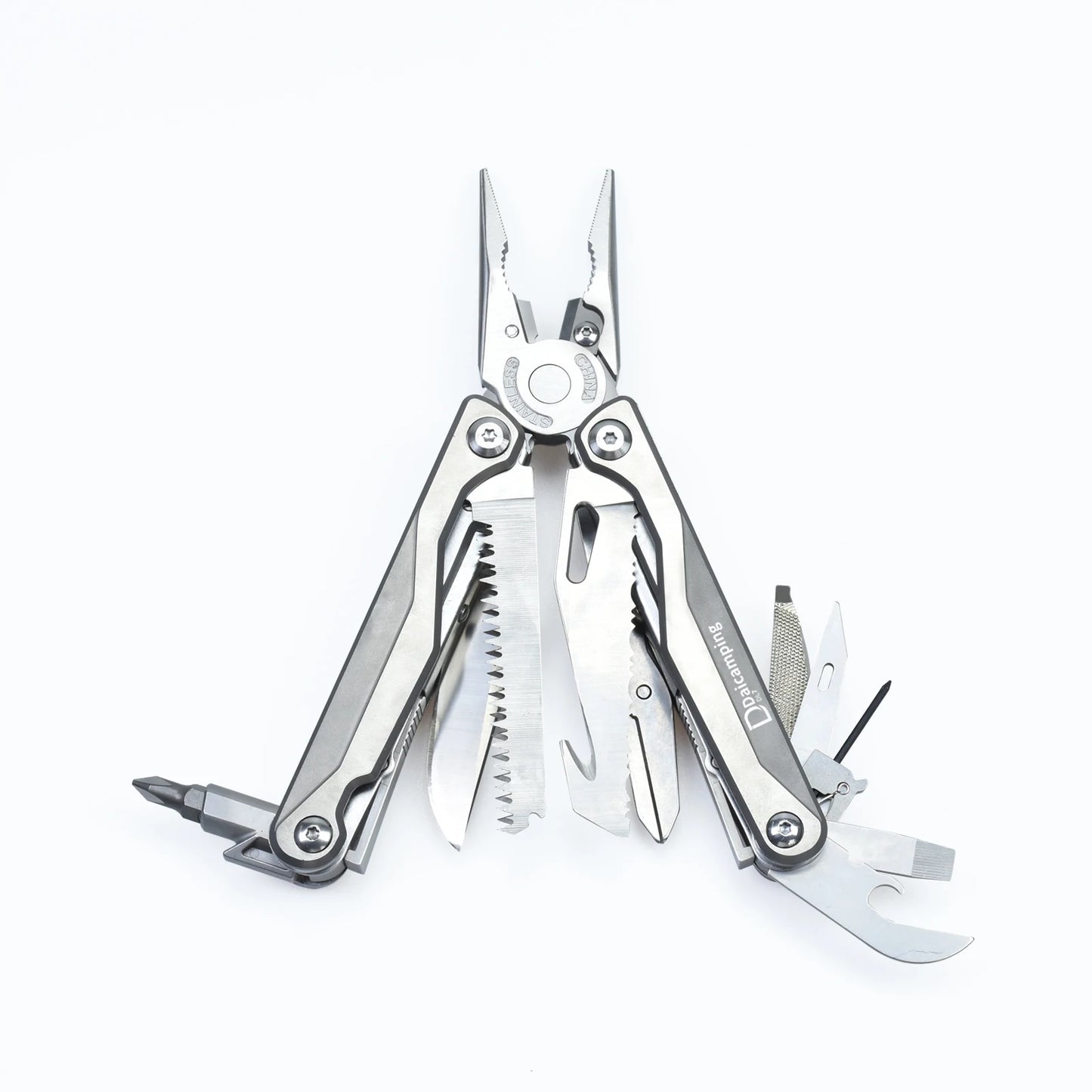 Multiherramienta Daicamping DL7 - Mango Titanio con Cuchillo, Tijeras y Alicates