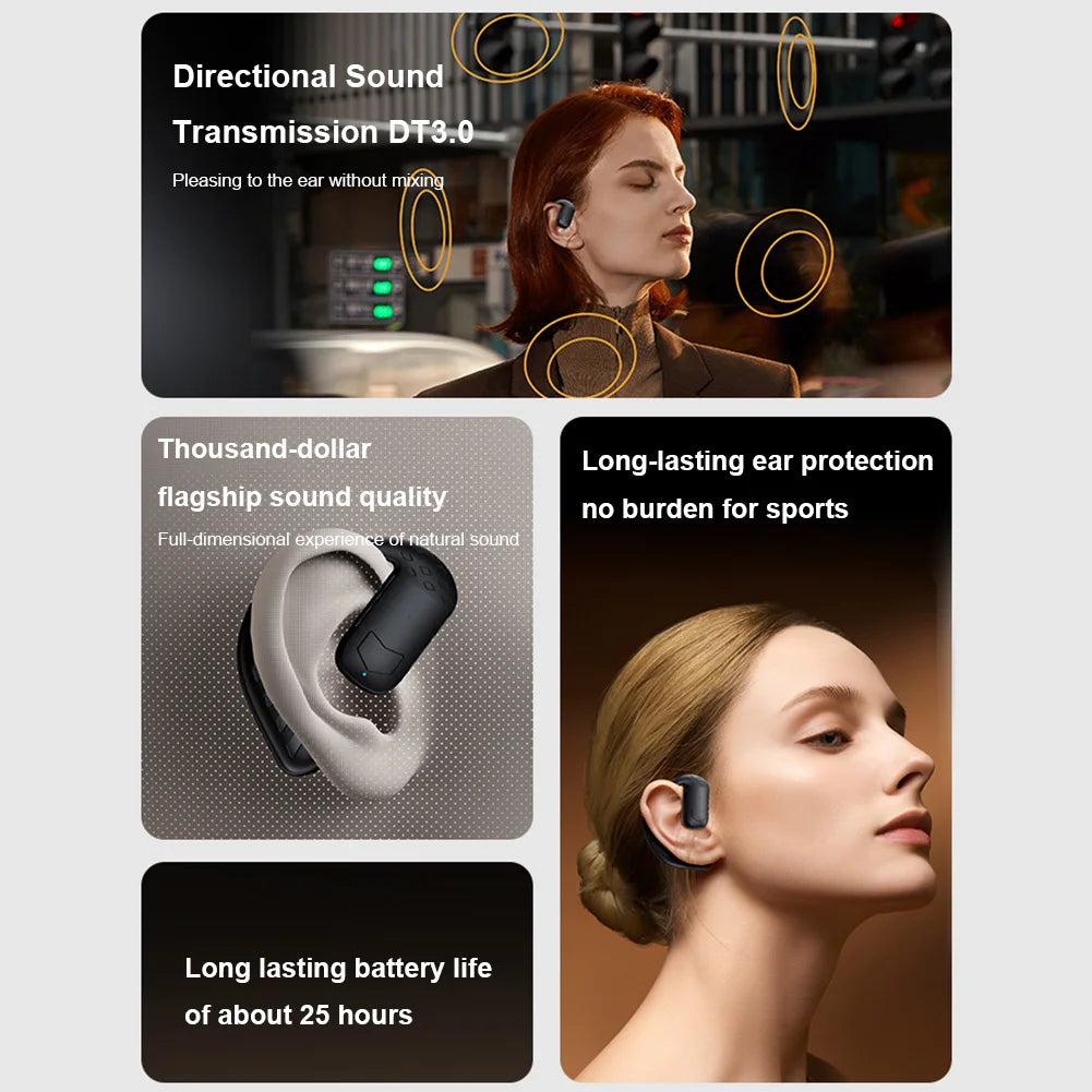 Auricular Bluetooth ALLOYSEED - Manos Libres con Gancho para la Oreja y Batería 25h