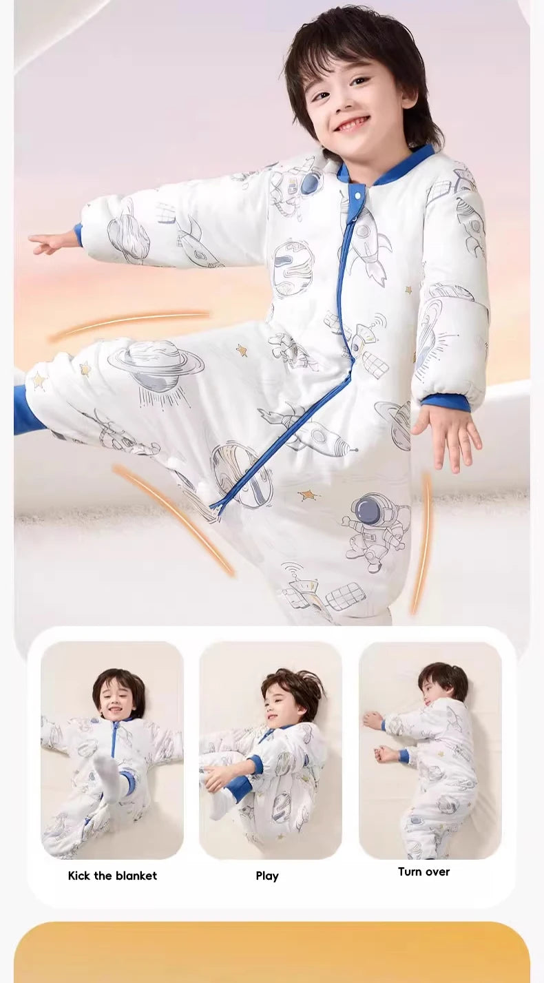 Saco de Dormir Infantil AIBEDILA - Cálido Invierno con Mangas Removibles