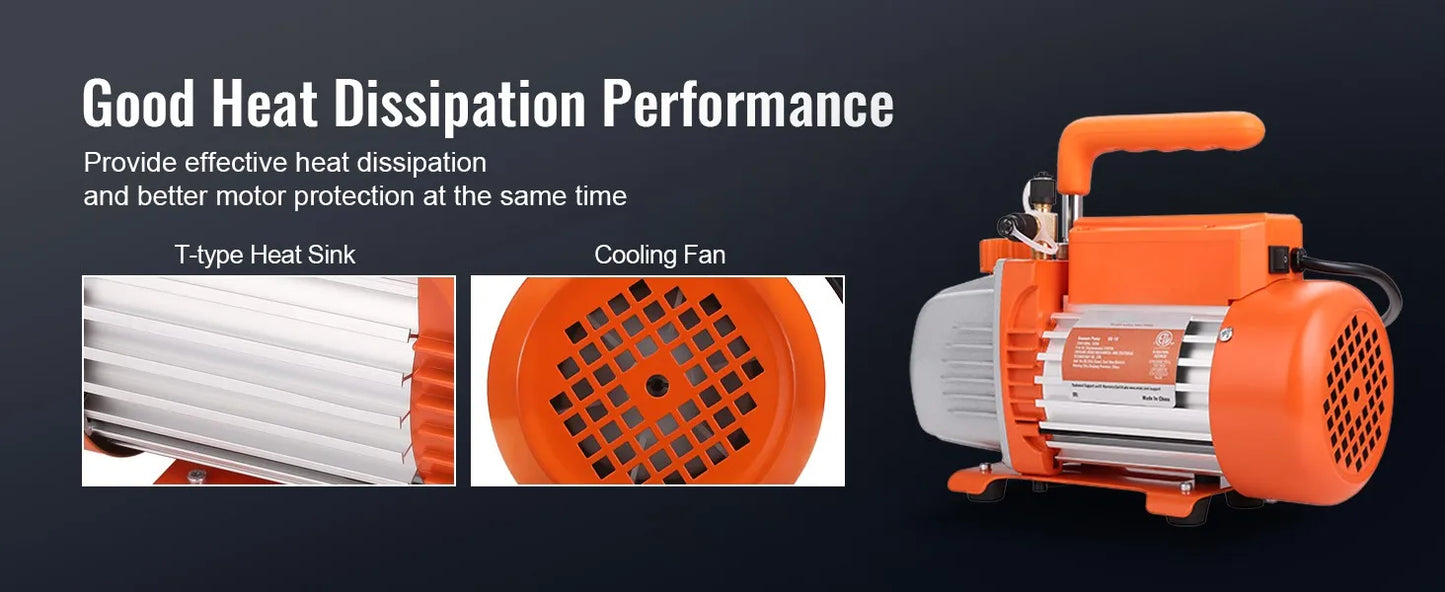 SucceBuy Bomba de Vacío 3,5CFM - Kit HVAC y Manómetros para Aire Acondicionado