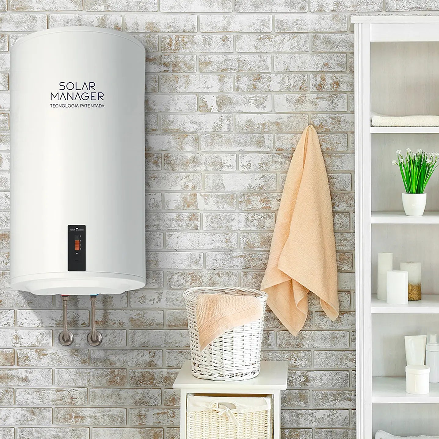 Termo Eléctrico Solar TSG100 100L  Wifi, Horizontal/Vertical y Alta Eficiencia - A PLUS REHABILITACION ENERGETICA SL