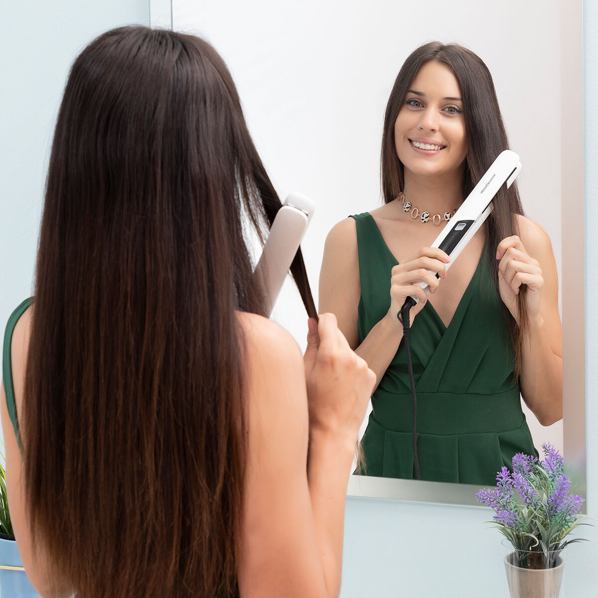 Plancha de Pelo Cerámica con Vapor Stemio InnovaGoods - Alisado Profesional 36 W