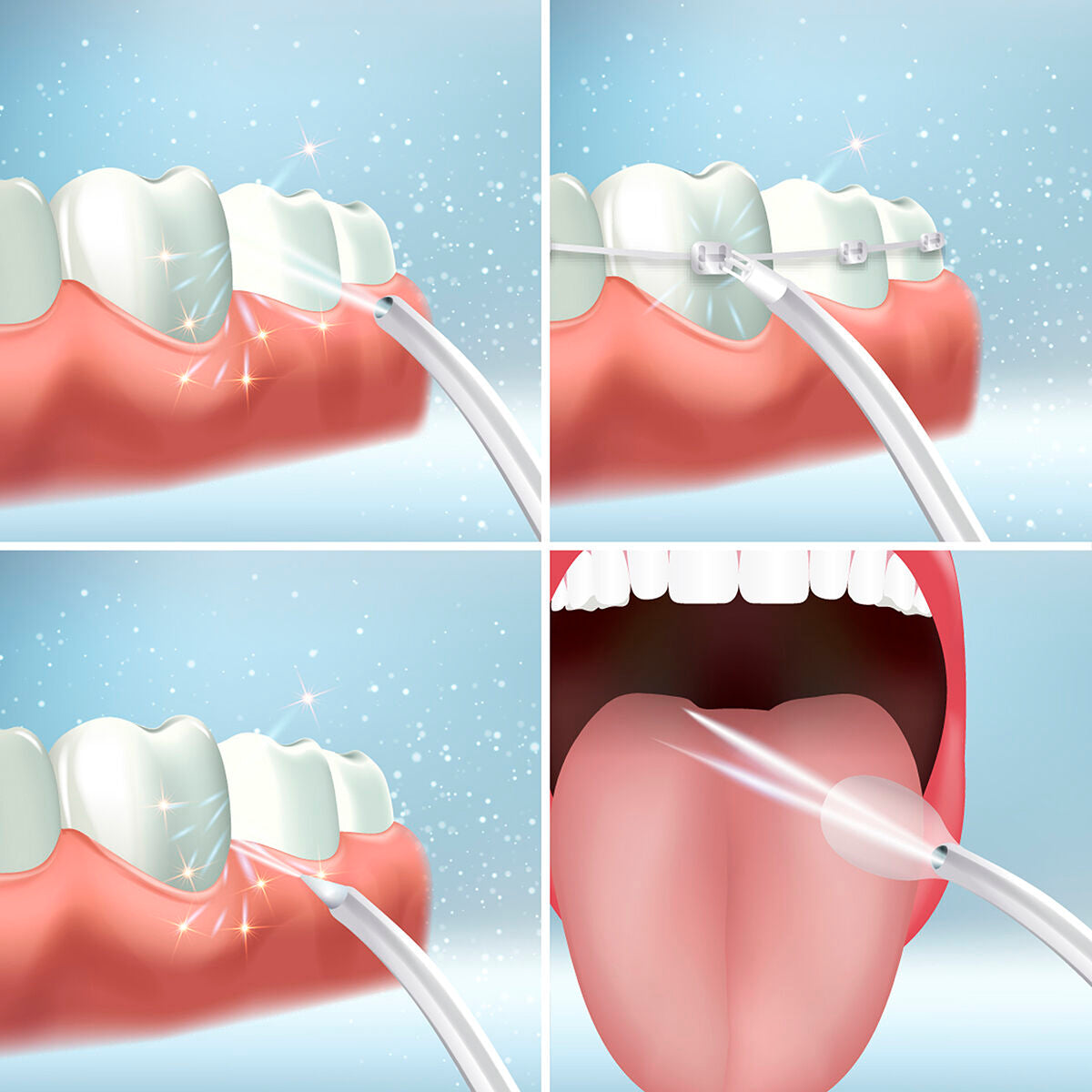 Irrigador Dental Portátil Denter InnovaGoods  Recargable, Impermeable y Profesional