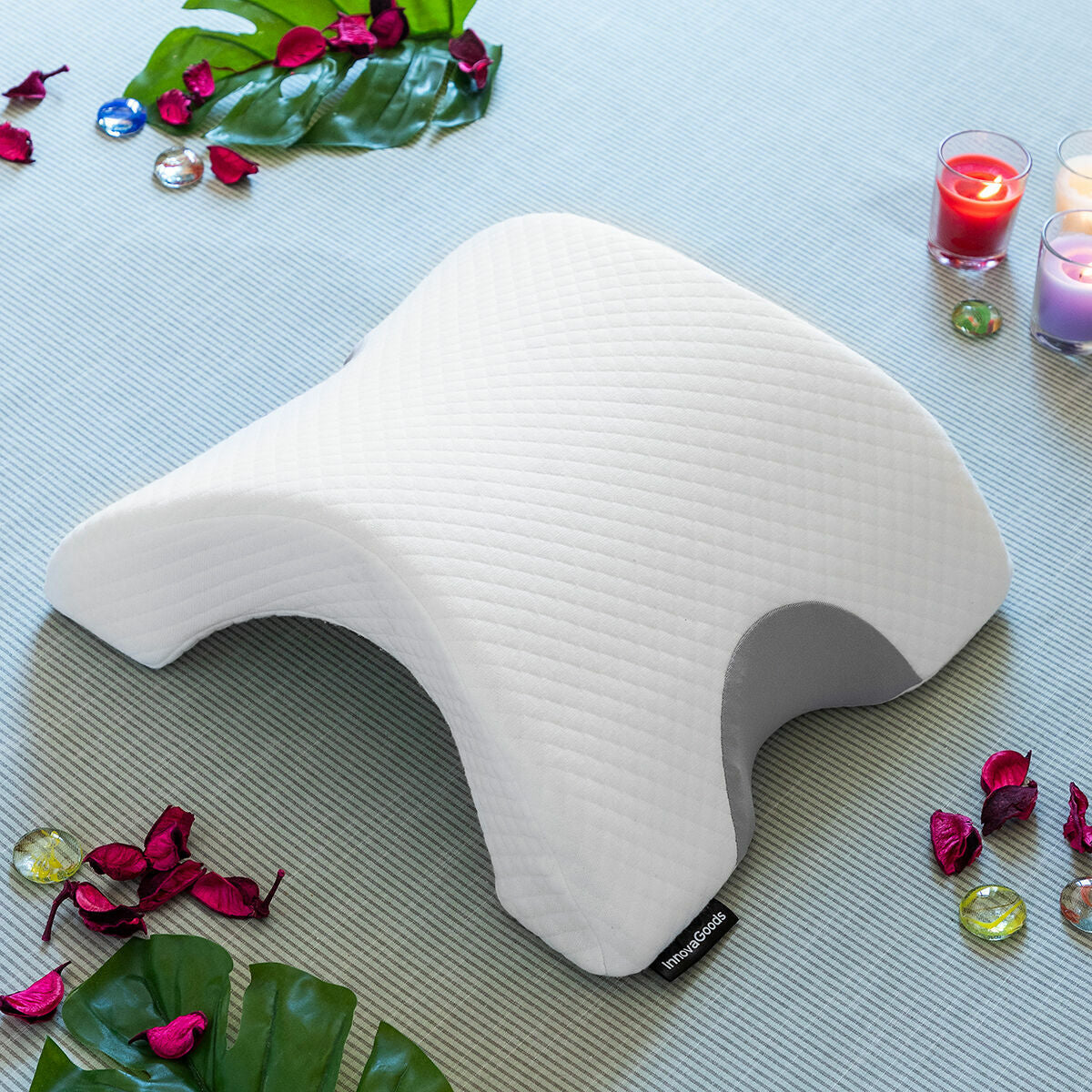 Almohada Viscoelástica Cervical Cozzy InnovaGoods - Diseño Ergonómico para Dormir en Pareja