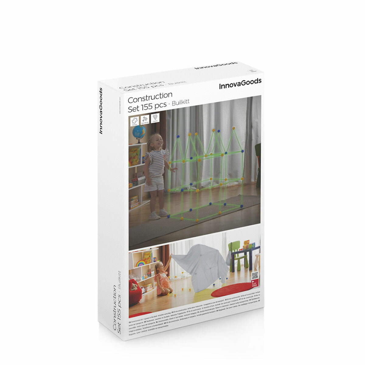 Kit de Construcción de Fuertes Infantil Builkitt InnovaGoods - Juego Educativo 155 Piezas