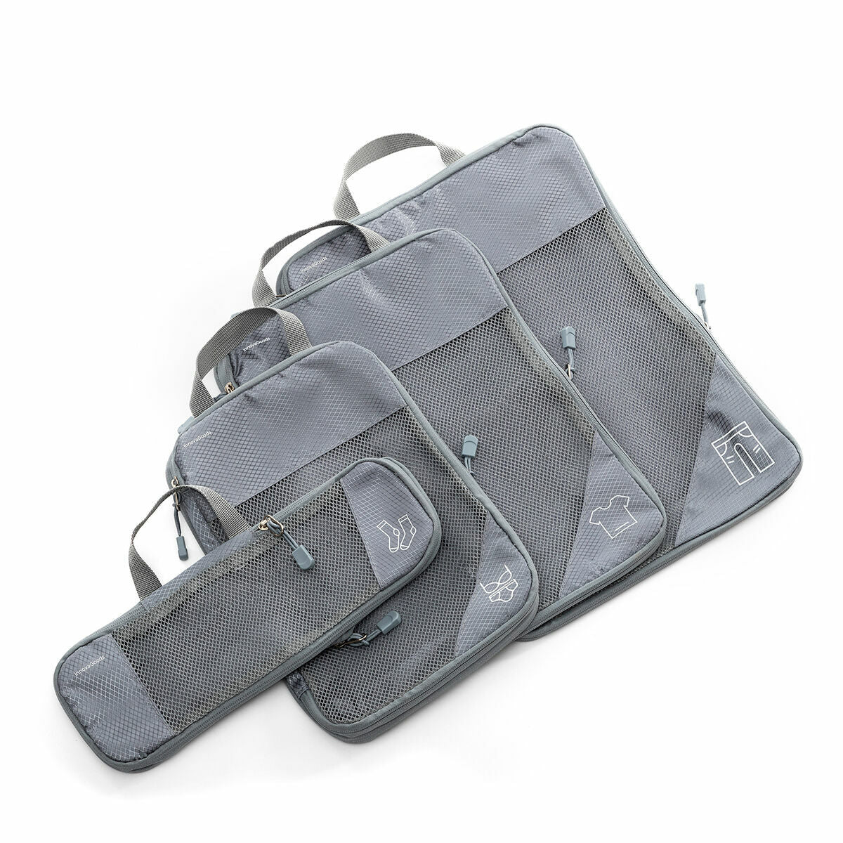 Bolsas de Compresión Compakube InnovaGoods - Set 4 Piezas Gris para Maleta