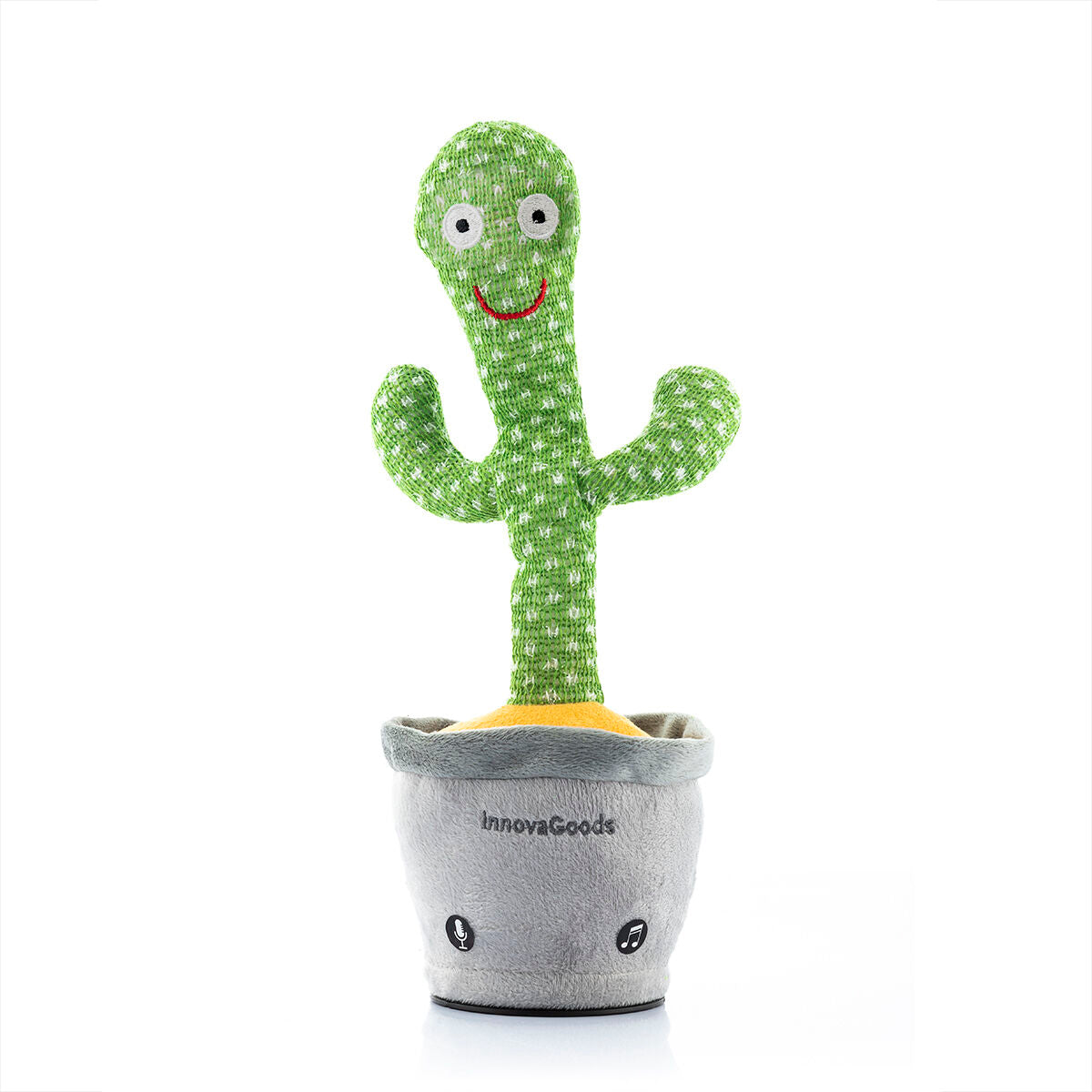 Cactus Bailarín y Parlanchín Recargable - Juguete Musical LED con Grabación de Voz InnovaGoods
