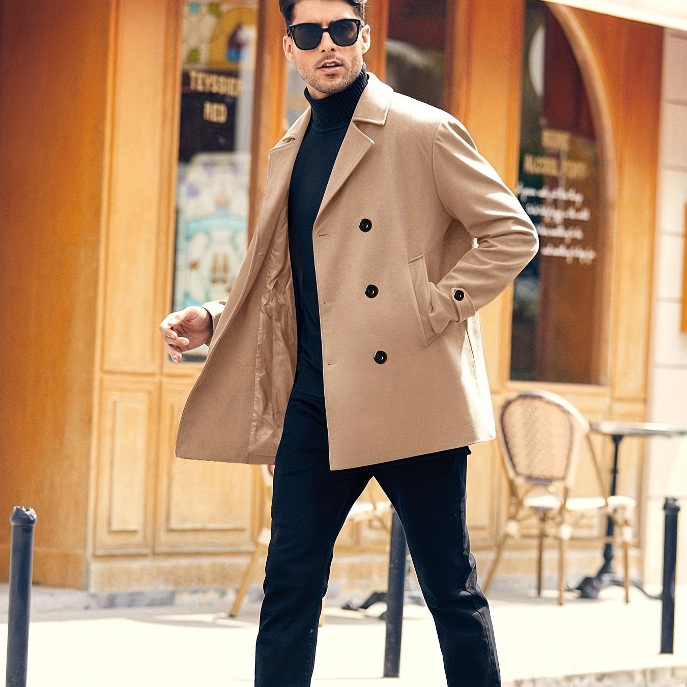 Abrigo Trench Coat Hombre - Elegante Doble Botonadura Invierno