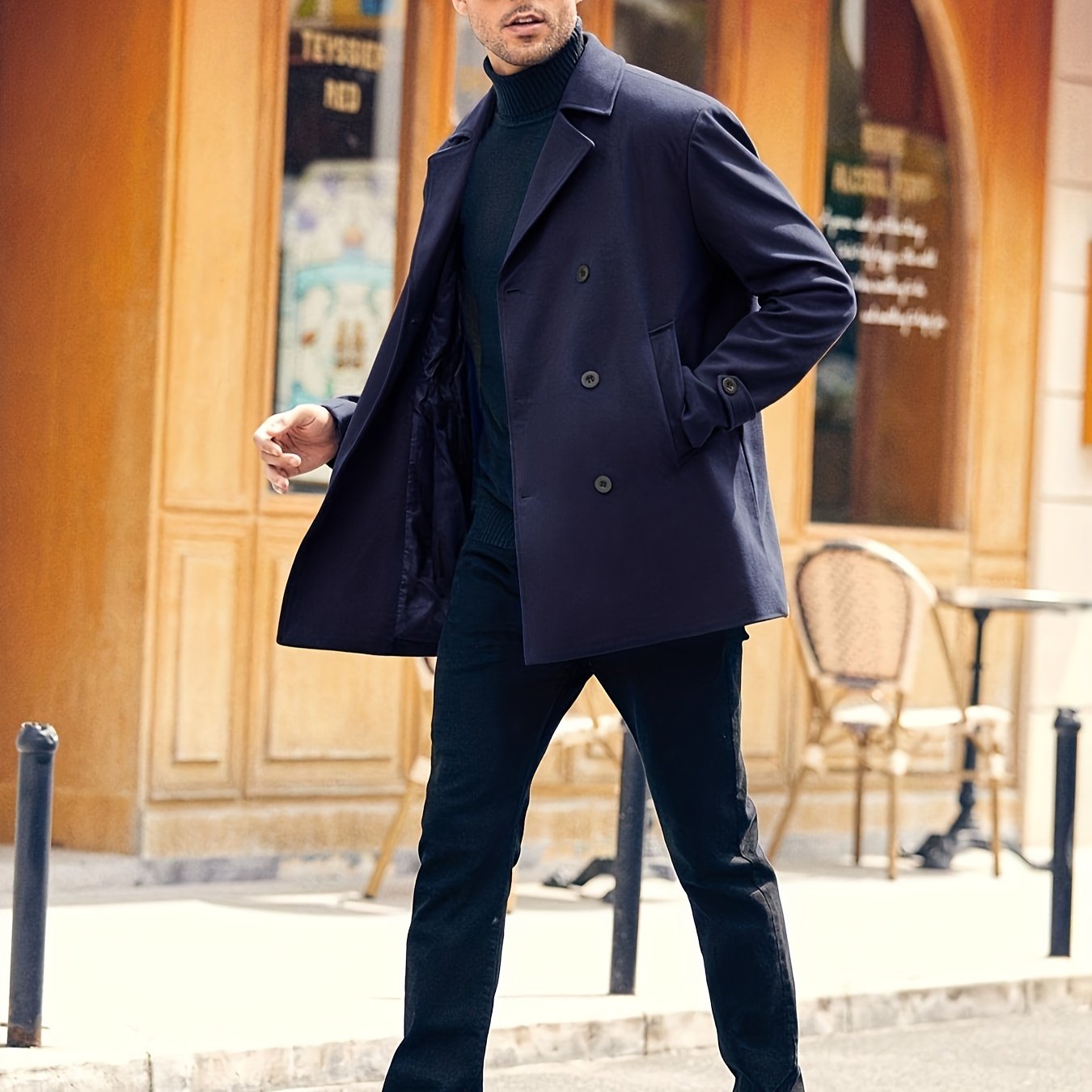 Abrigo Trench Coat Hombre - Elegante Doble Botonadura Invierno