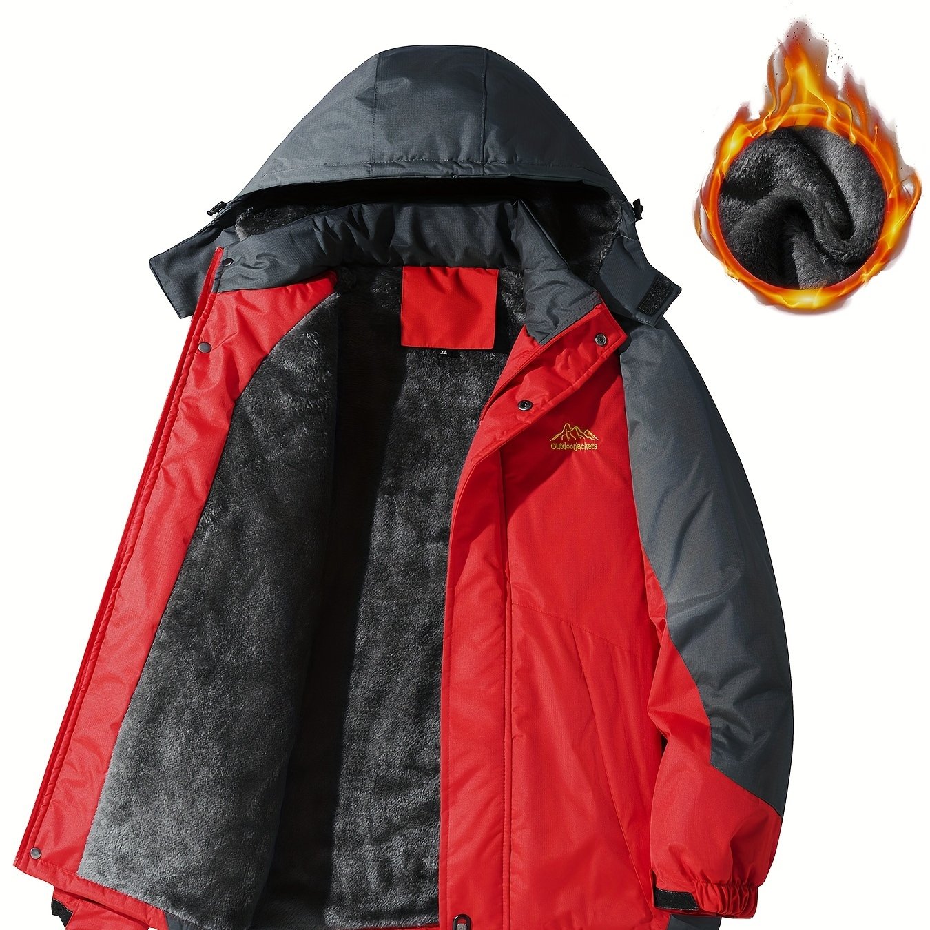 Chaqueta Hombre Impermeable con Capucha - Forro Sherpa Invierno Casual