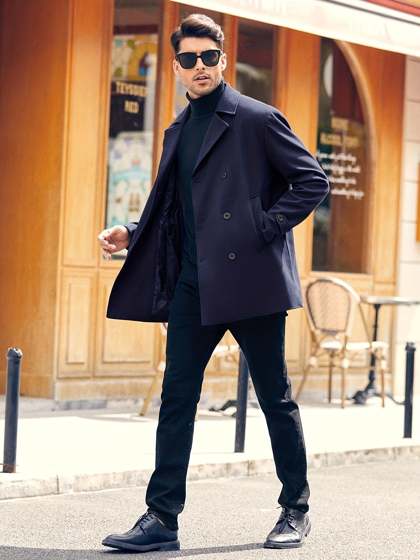 Abrigo Trench Coat Hombre - Elegante Doble Botonadura Invierno