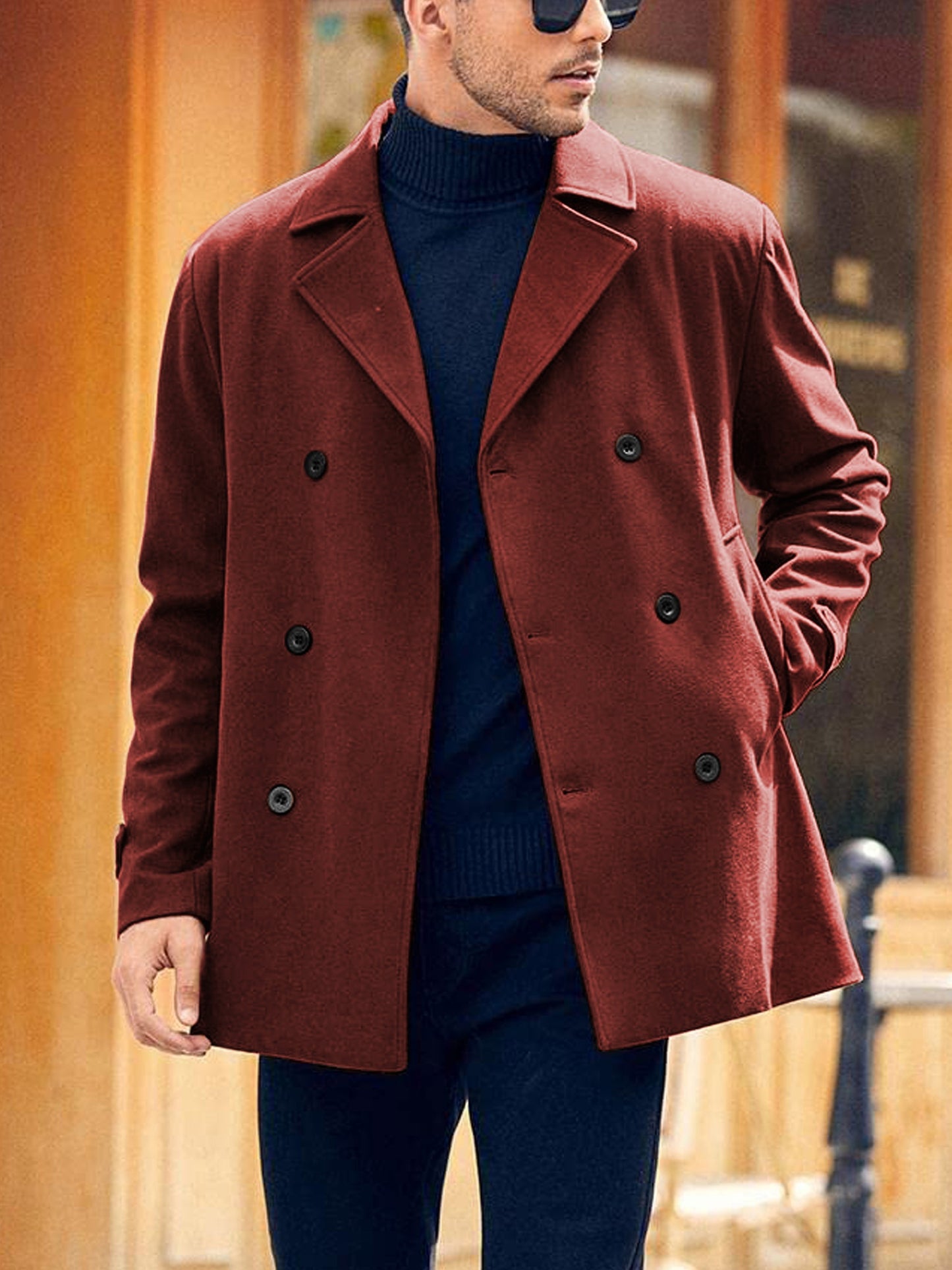 Abrigo Trench Coat Hombre - Elegante Doble Botonadura Invierno