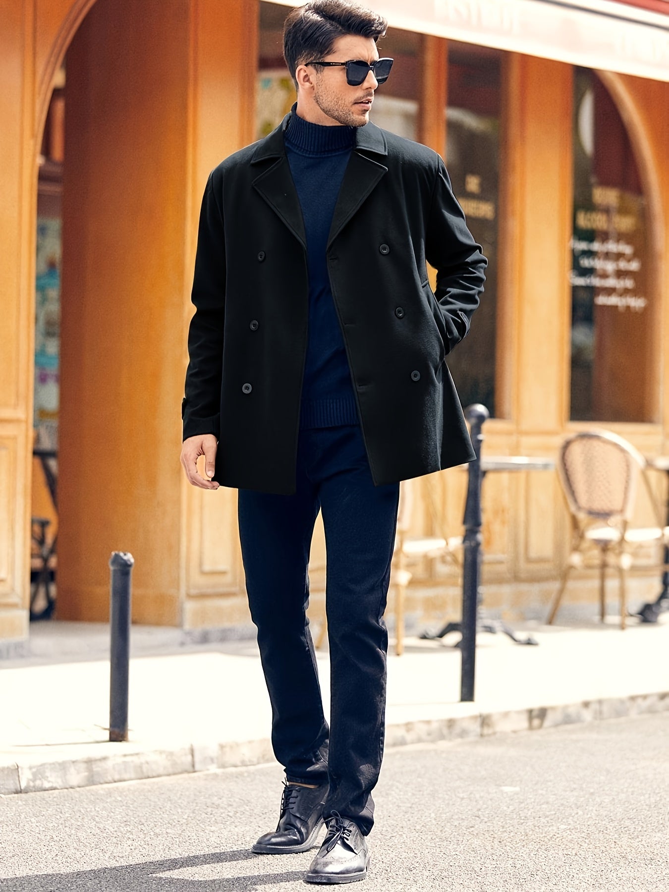 Abrigo Trench Coat Hombre - Elegante Doble Botonadura Invierno