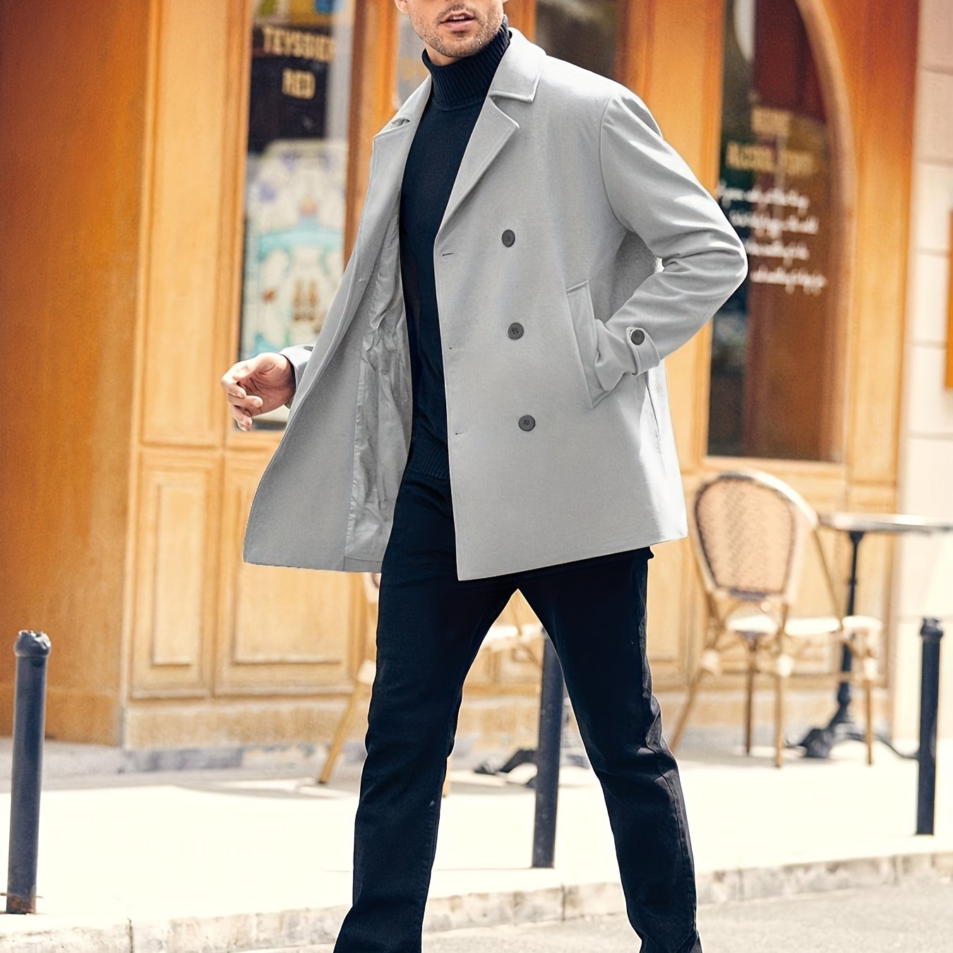 Abrigo Trench Coat Hombre - Elegante Doble Botonadura Invierno