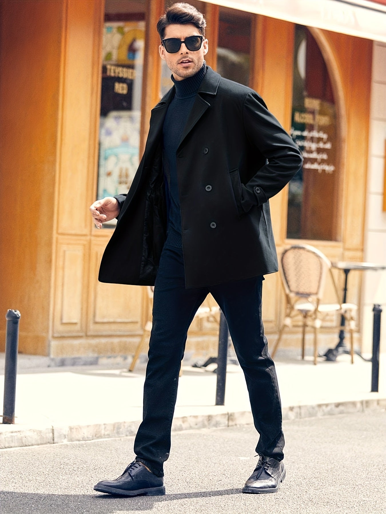 Abrigo Trench Coat Hombre - Elegante Doble Botonadura Invierno