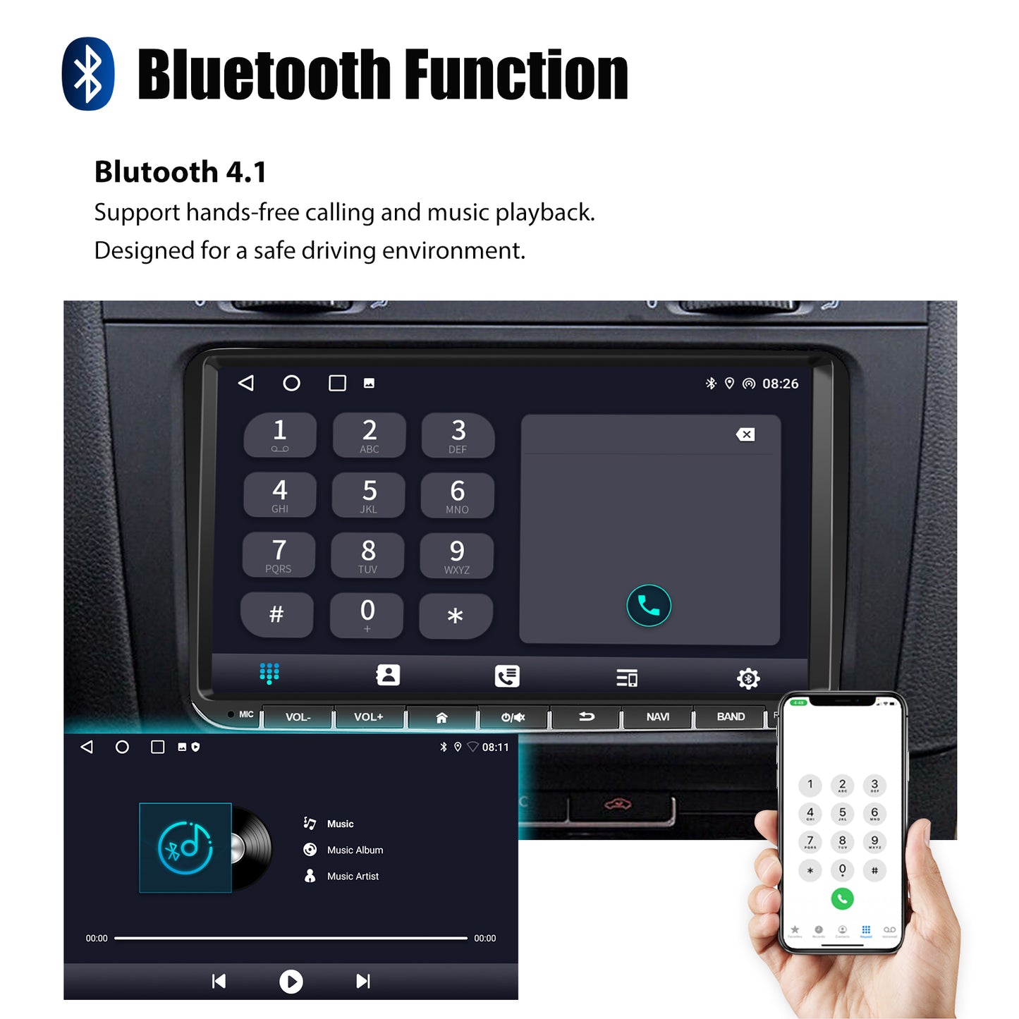 ESSGOO 9" Android 14 - Radio Carplay GPS WIFI para VW, Seat y Skoda