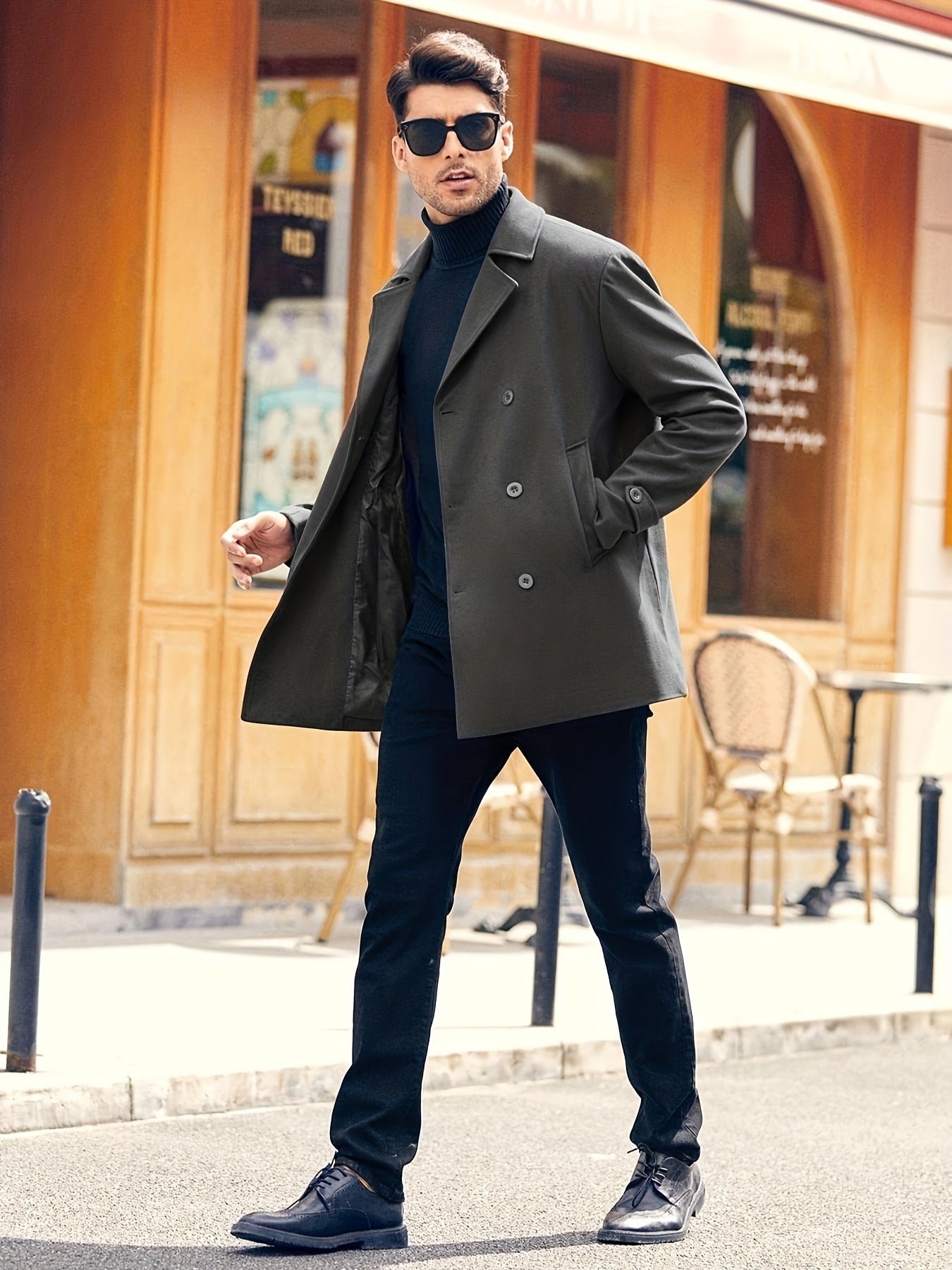 Abrigo Trench Coat Hombre - Elegante Doble Botonadura Invierno