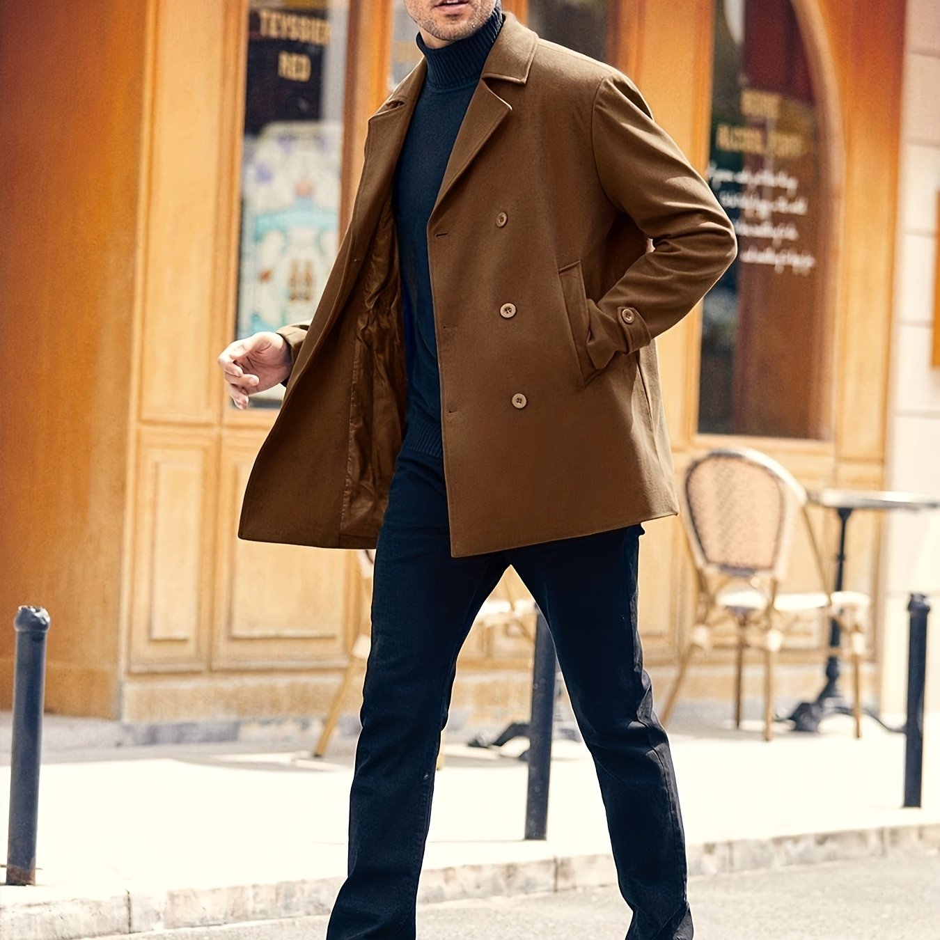Abrigo Trench Coat Hombre - Elegante Doble Botonadura Invierno