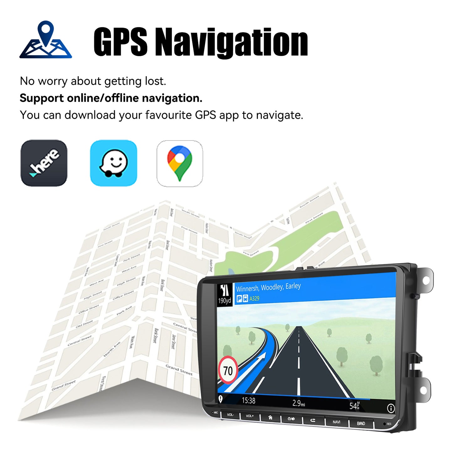 ESSGOO 9" Android 14 - Radio Carplay GPS WIFI para VW, Seat y Skoda