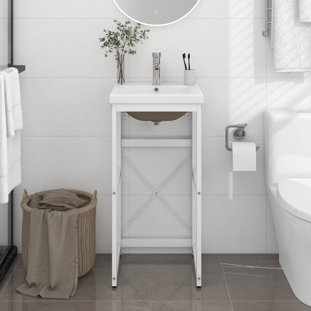 Estructura de Baño con Lavabo Incorporado - Hierro Negro o Blanco Moderno