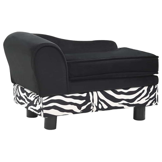 Sofá para Perros Pequeños y Gatos - Felpa Negra 57x34x36 cm