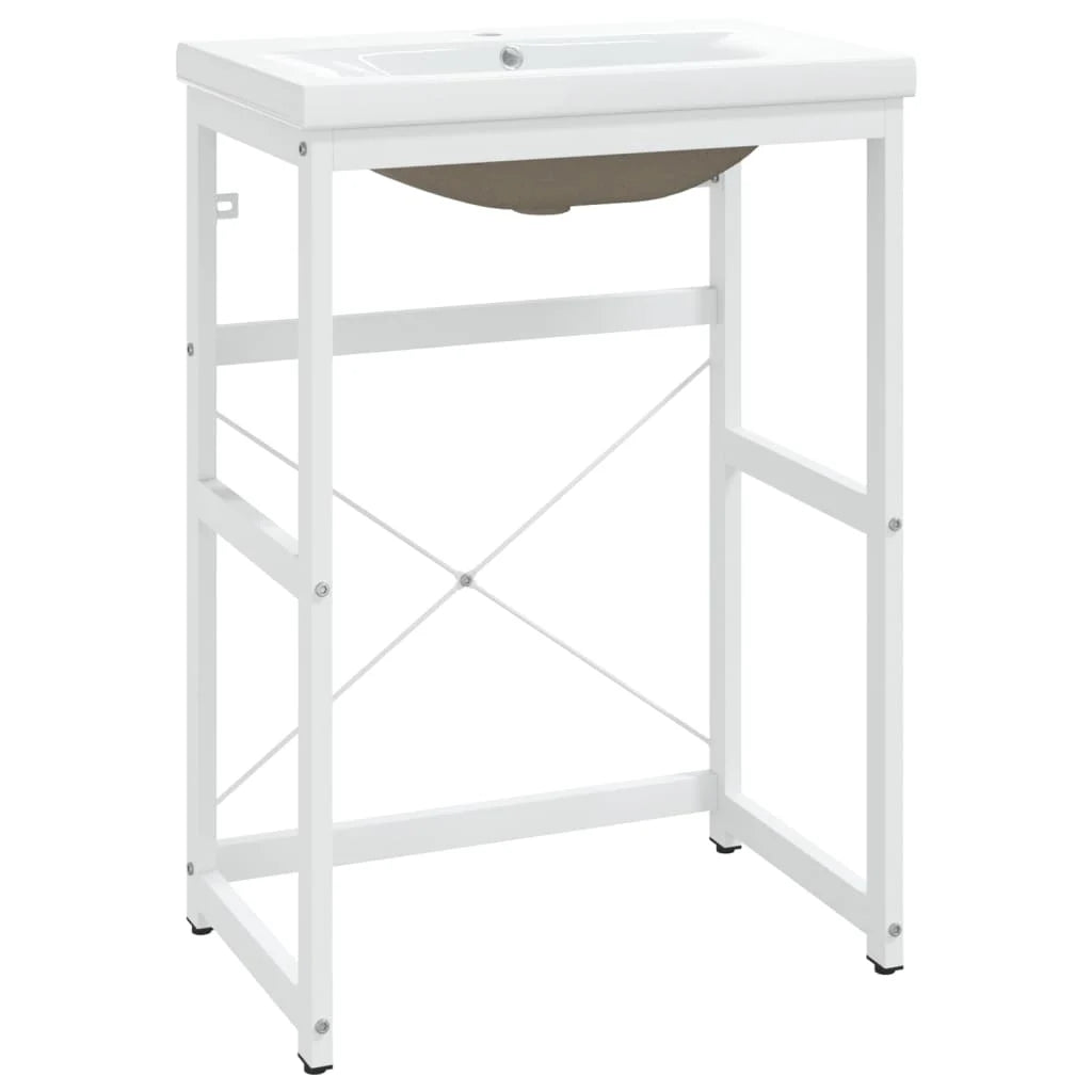 Estructura de Baño con Lavabo Integrado 59 x 38 x 83 cm - Hierro Negro o Blanco Moderno