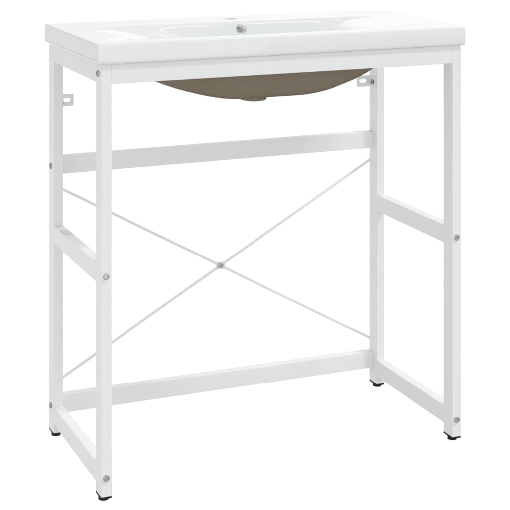 Estructura de Baño con Lavabo Integrado - Hierro Negro o Blanco 79x38x83 cm