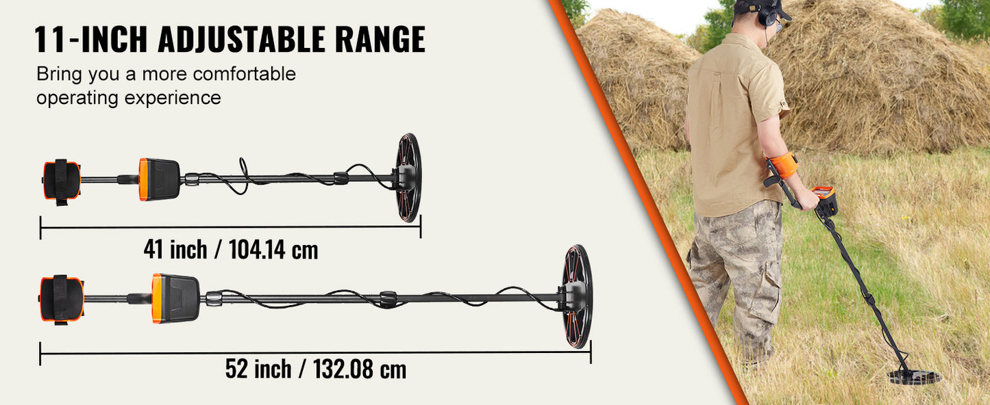 VEVOR Detector Metales Profesional  Pantalla LCD y Bobina IP68